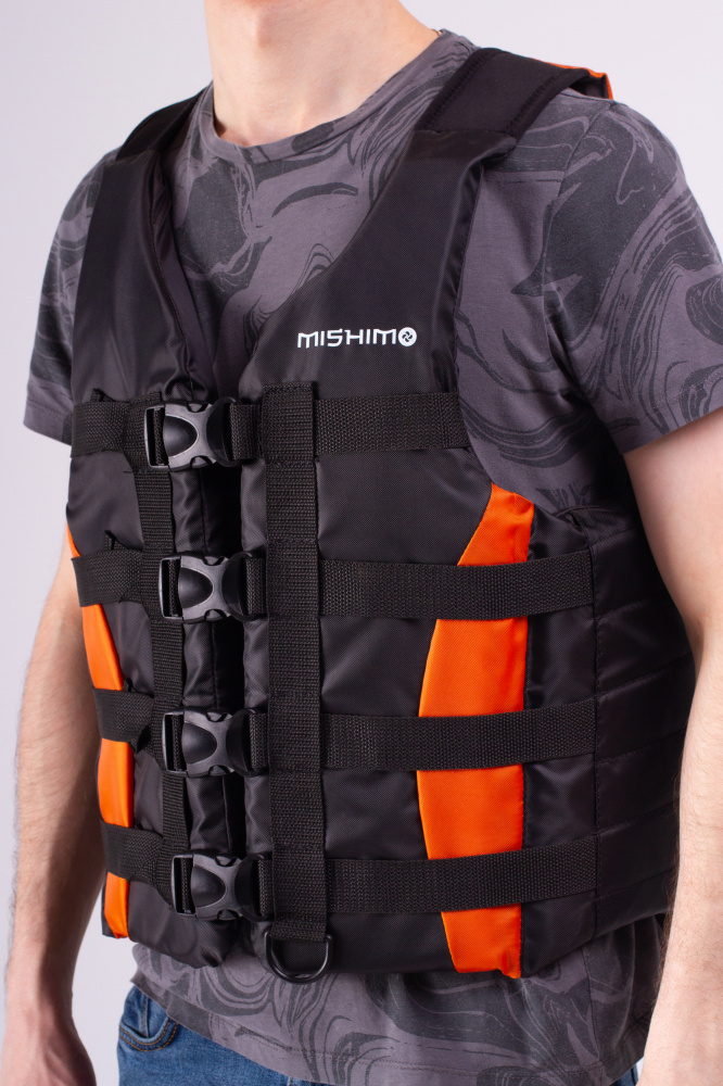 Жилет спасательный MISHIMO PRO Премиум качества Черно-оранжевый в Коврове