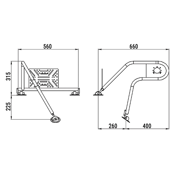 Стойка рулевая с креплением на баллон надувной лодки 25мм в Коврове