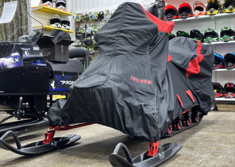 Чехол транспорт. снегохода IKUDZO HUNTER черно-красный Оксфорд ПРЕМИУМ качества с лого IKUDZO в Коврове