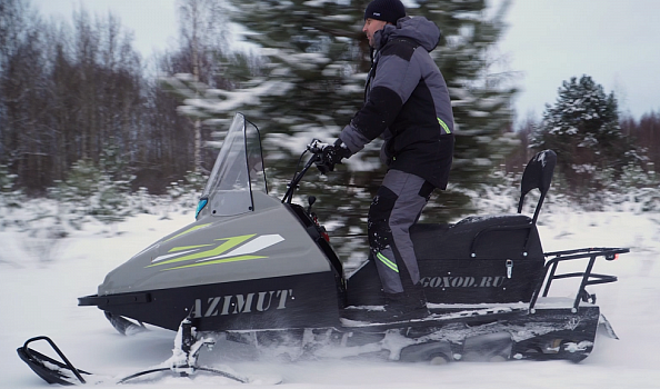 Миниснегоход Бурлак Азимут 24 л.с. , эл.запуск, реверс, тормоз гидравл, капот серый в Коврове