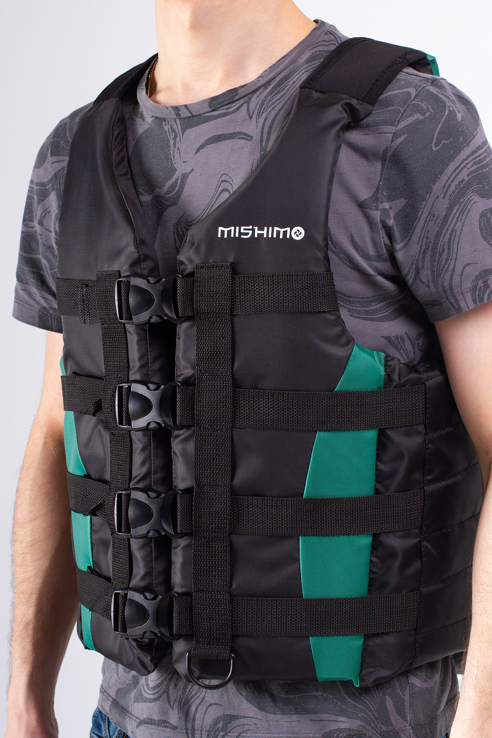 Жилет спасательный MISHIMO PRO Премиум качества Черно-зеленый в Коврове